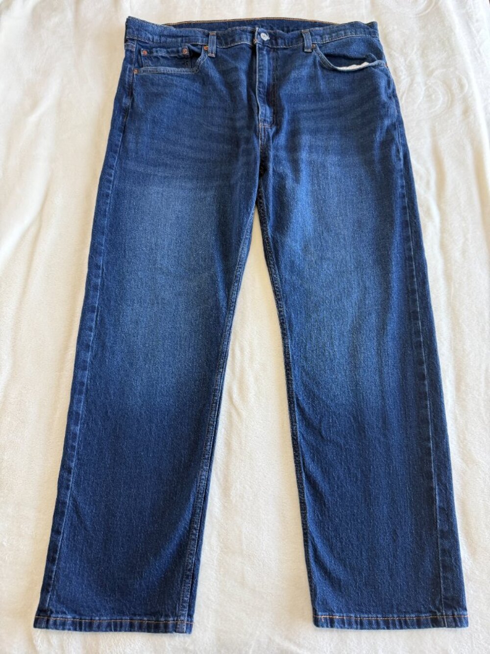 Levi's 505 Regular Fit Stretch Jeans Men's 40x30 Dark Wash Straight Leg